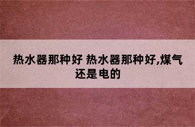 热水器那种好 热水器那种好,煤气还是电的